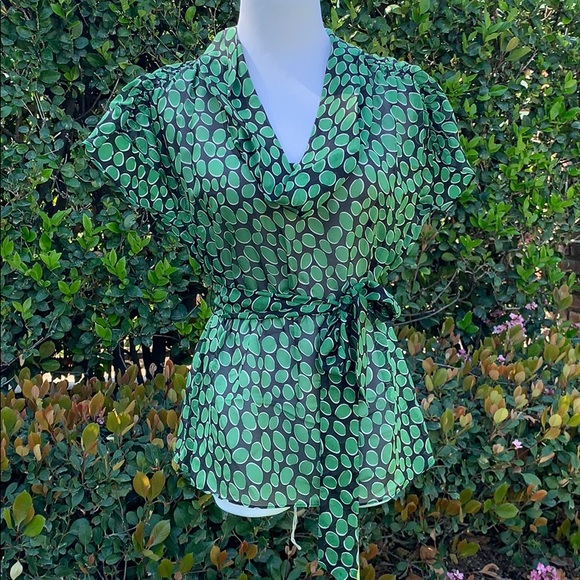 VTG 00s Anthro Odille Silk Abstract Spot blouse - Picture 2 of 11